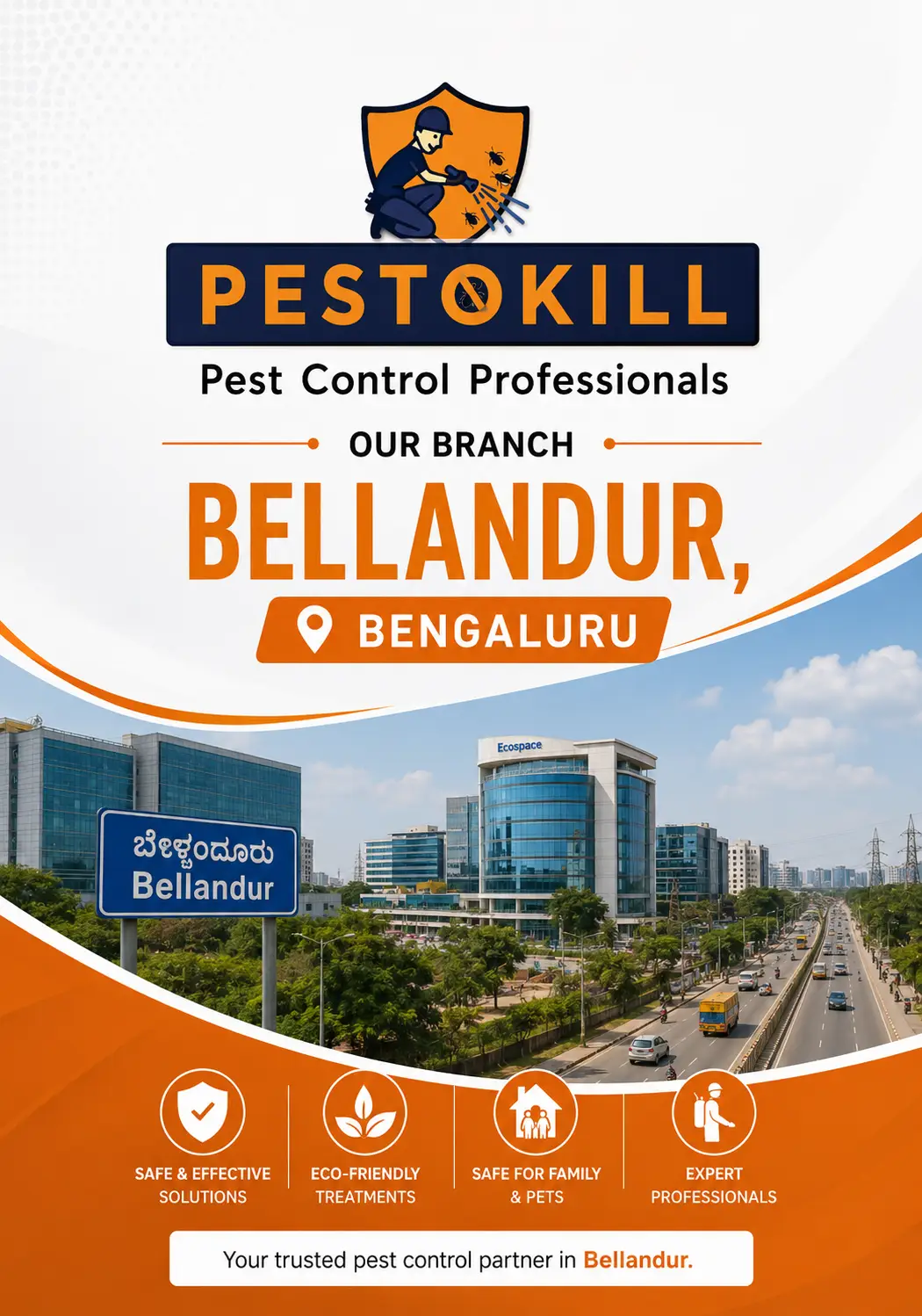 PestoKill Bellandur branch office in Ambalipura, Residency Road, Bengaluru
